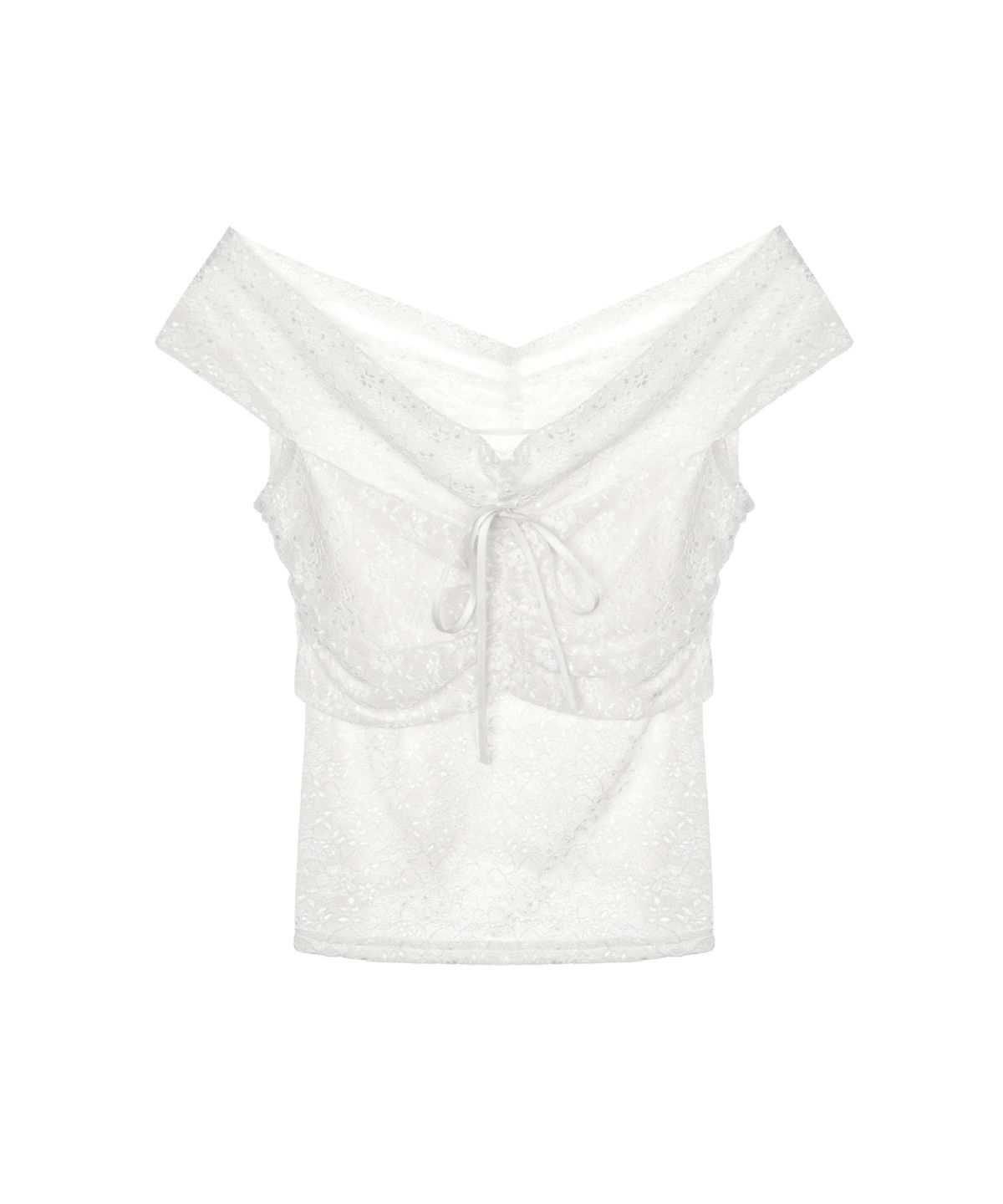 닉앤니콜(NICK&NICOLE) DRAPED LACE CAMI TOP_IVORY