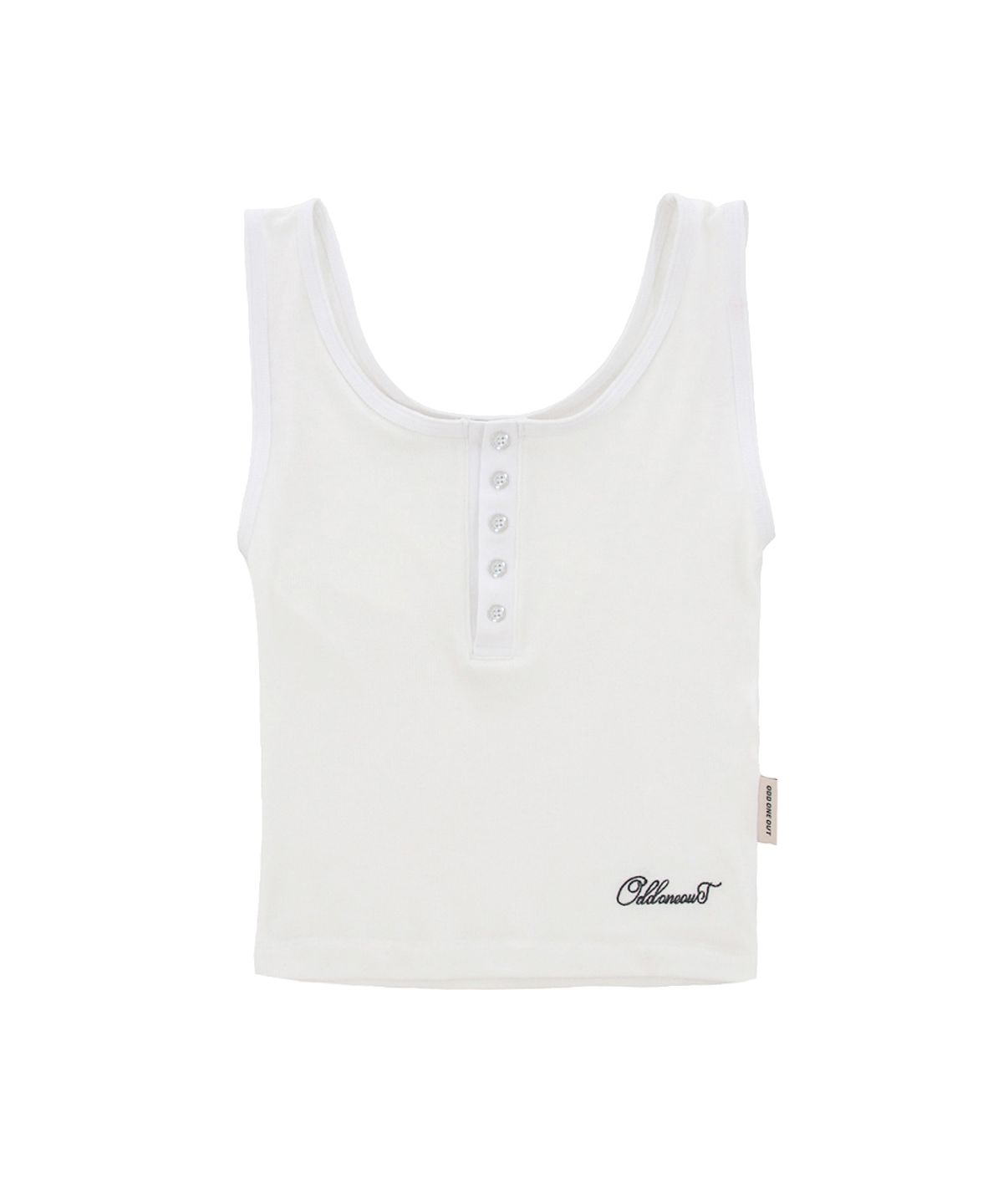 오드원아웃(ODDONEOUT) MONO BUTTON SLEEVELESS TOP WHITE
