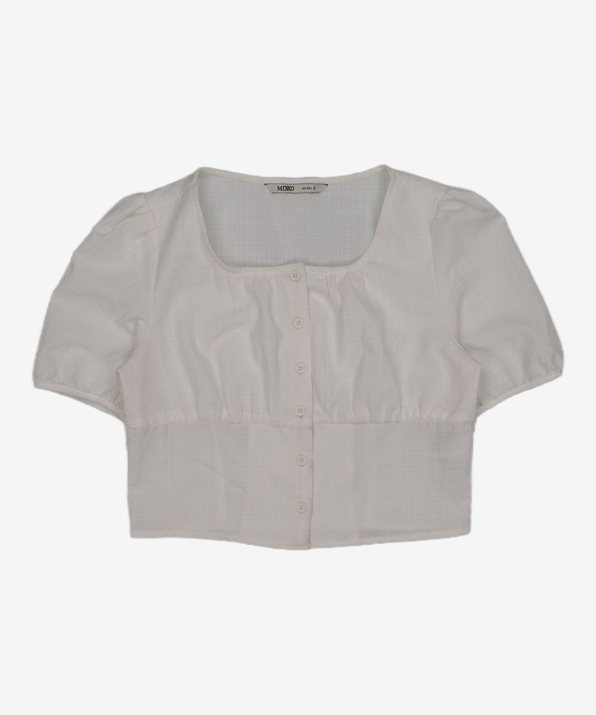 미쏘(MIXXO) 스퀘어넥 크롭 블라우스_MIWBWD601G S