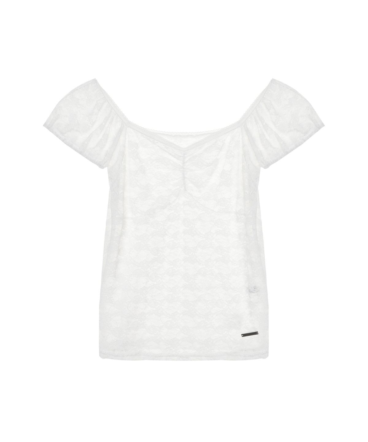 닉앤니콜(NICK&NICOLE) LACE SLEEVE BOAT NECK TOP_IVORY