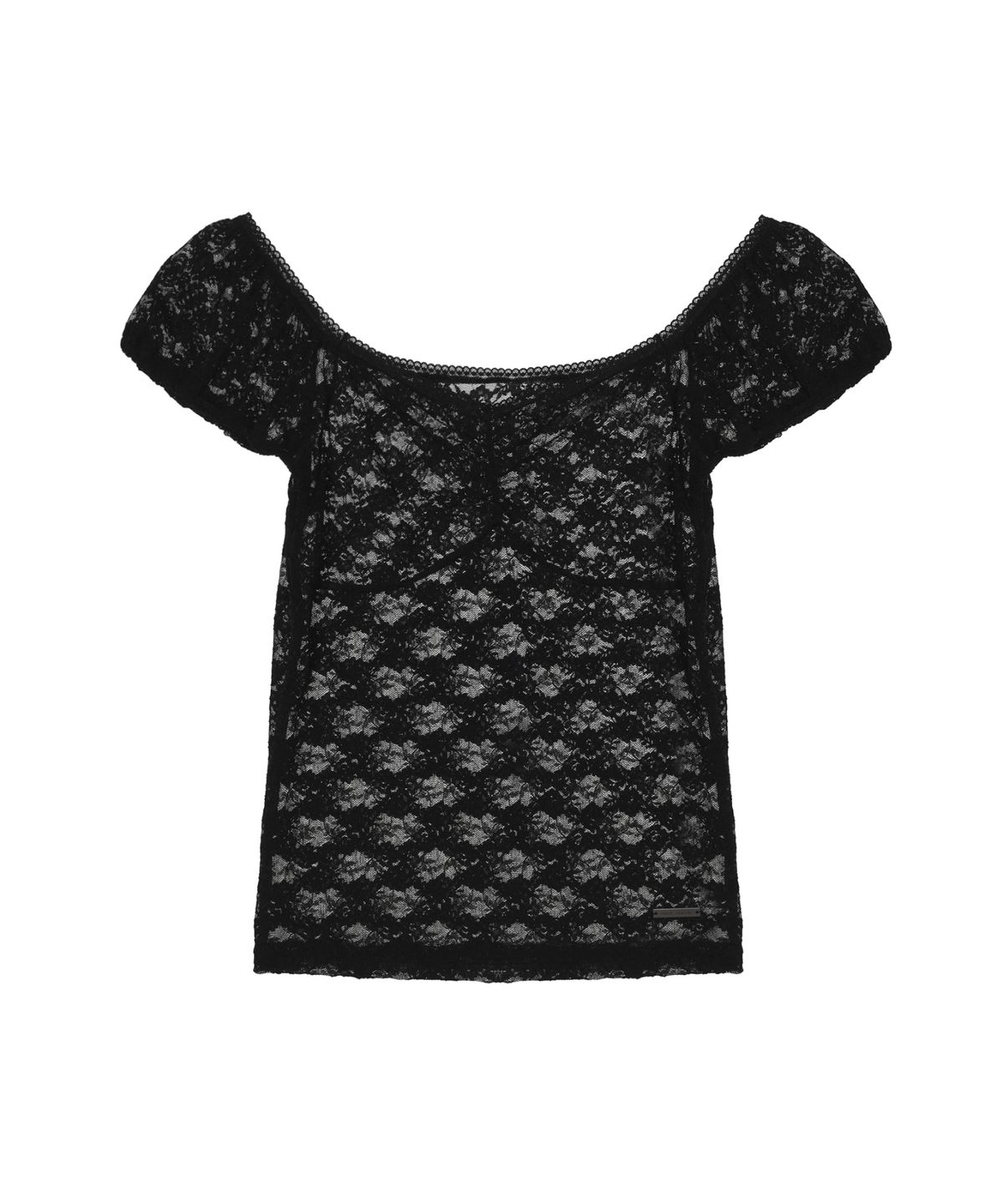닉앤니콜(NICK&NICOLE) LACE SLEEVE BOAT NECK TOP_BLACK