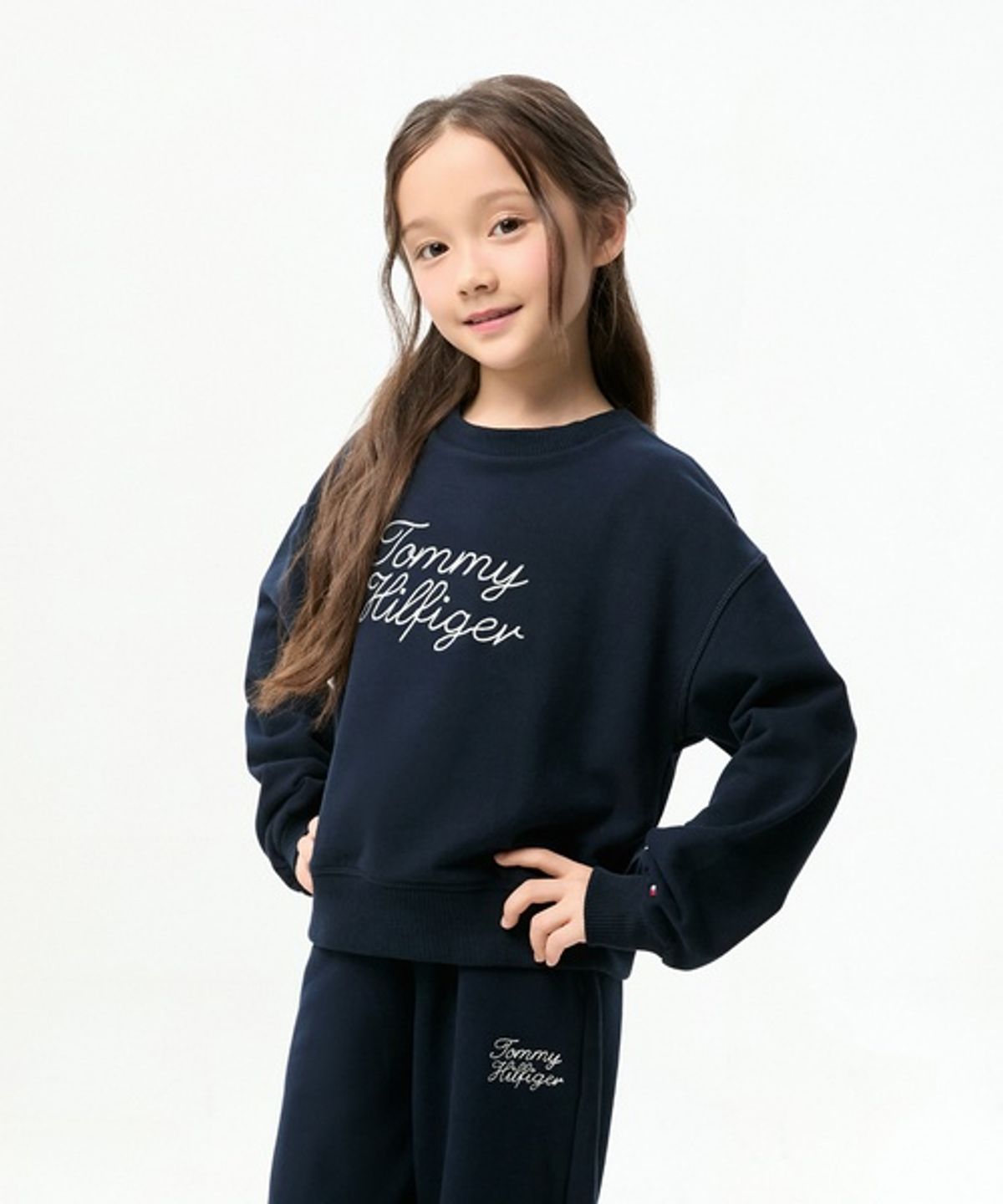 타미힐피거 키즈(TOMMY HILFIGER KIDS) 클래식 로고 크루넥 스웨트셔츠