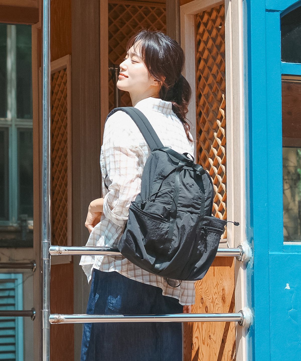 마흐(MAH) 시로 퍼프 백팩 노트북 수납 데일리 가방  - 블랙