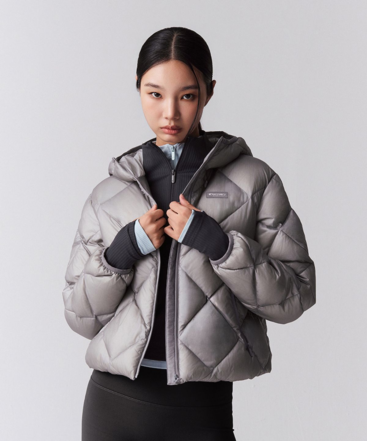 디스커버리 익스페디션(DISCOVERY EXPEDITION) 여성 올버트 뉴퀼팅 구스다운 경량패딩 (L/GREY)