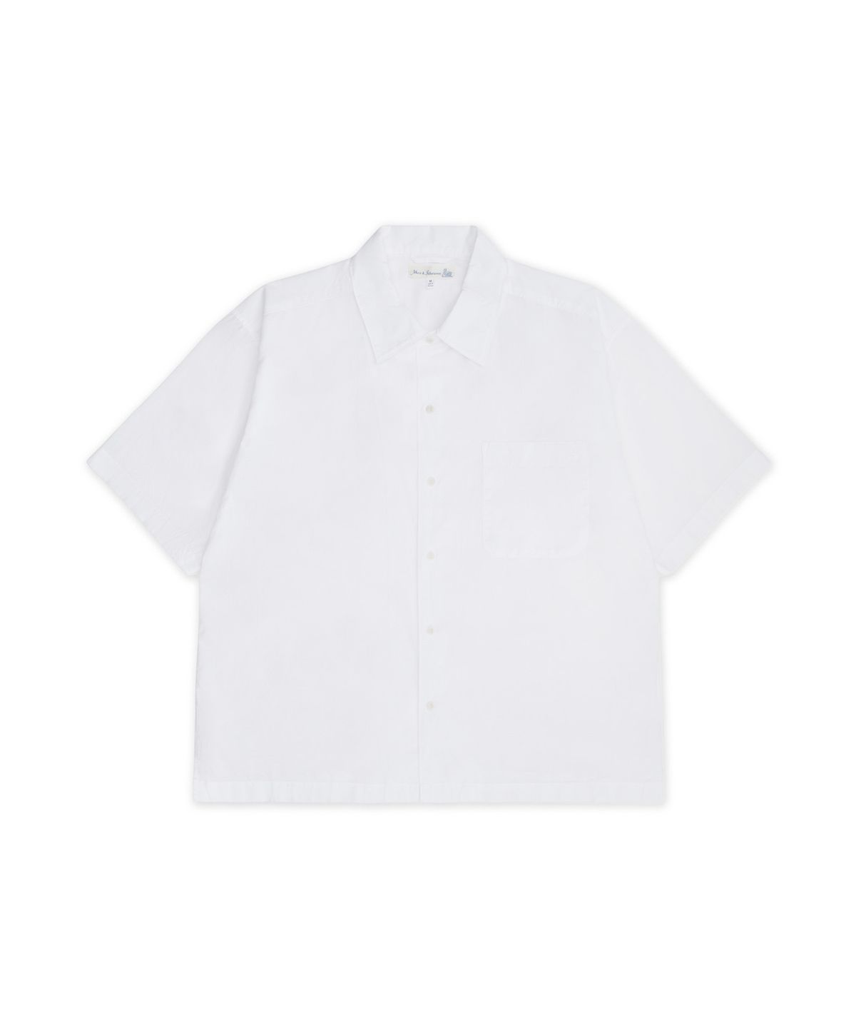 메르츠 비 슈바넨(MERZ B. SCHWANEN) 라이트웨이트 포플린 볼링 캐주얼 셔츠 - 화이트 / SHIRT09LP