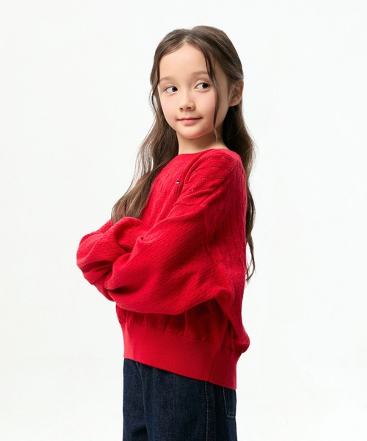 타미힐피거 키즈(TOMMY HILFIGER KIDS) 포인텔 로고 크루넥 스웨터