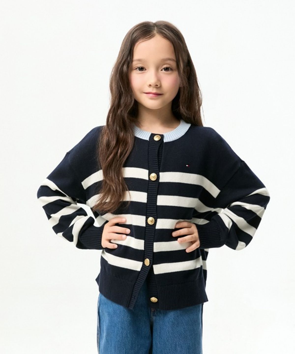 타미힐피거 키즈(TOMMY HILFIGER KIDS) 마린 스트라이프 가디건