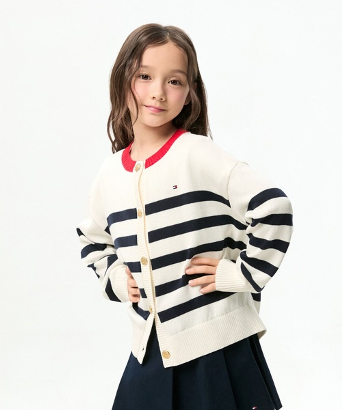 타미힐피거 키즈(TOMMY HILFIGER KIDS) 마린 스트라이프 가디건
