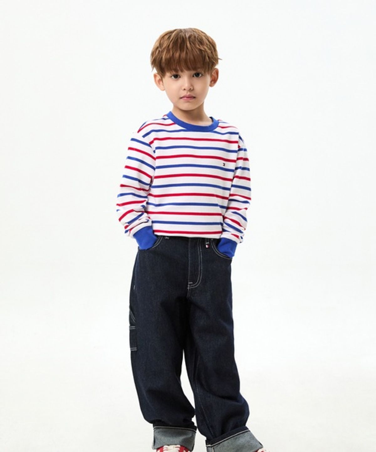 타미힐피거 키즈(TOMMY HILFIGER KIDS) 배기 린스 데님 팬츠