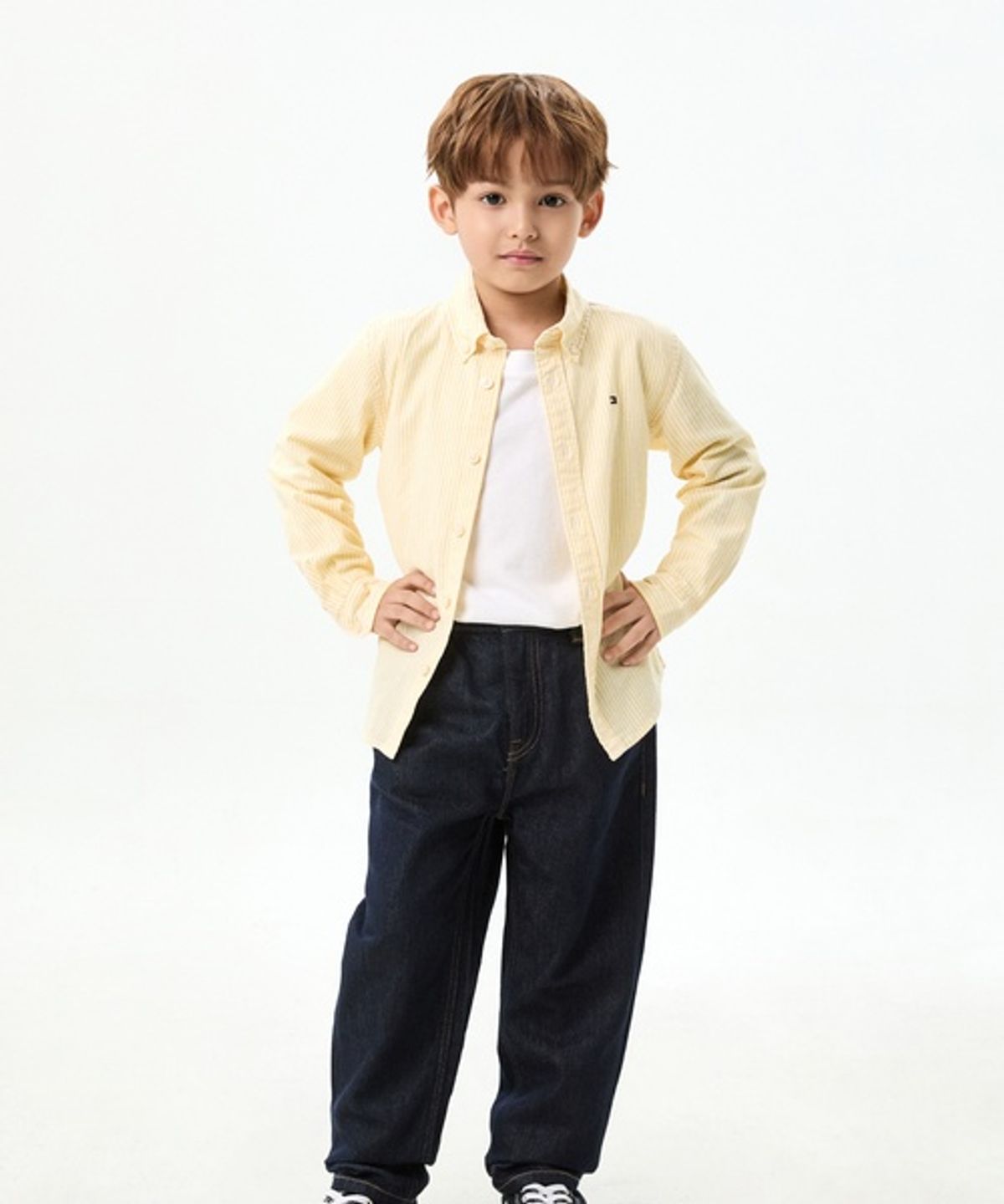 타미힐피거 키즈(TOMMY HILFIGER KIDS) 스트레이트 린스 워시 데님 팬츠