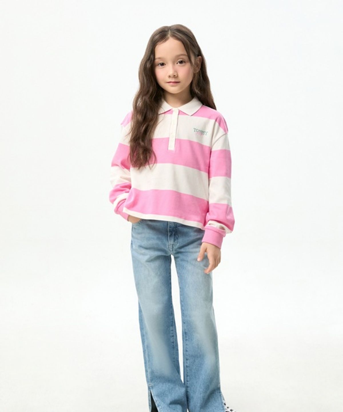 타미힐피거 키즈(TOMMY HILFIGER KIDS) 라이트워시 슬릿 데님 팬츠