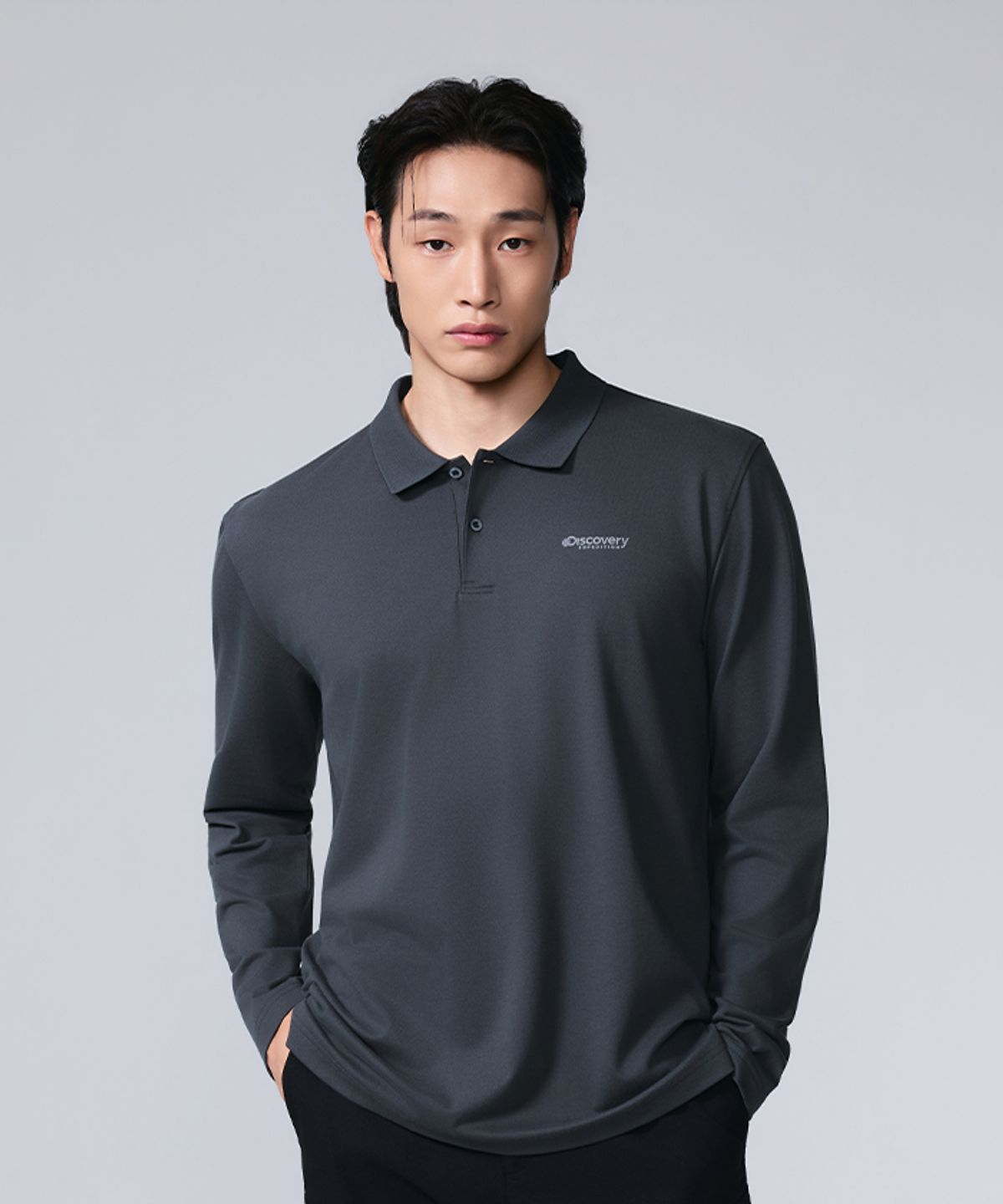 디스커버리 익스페디션(DISCOVERY EXPEDITION) 남성 테드 긴팔 카라티 (D.GREY)