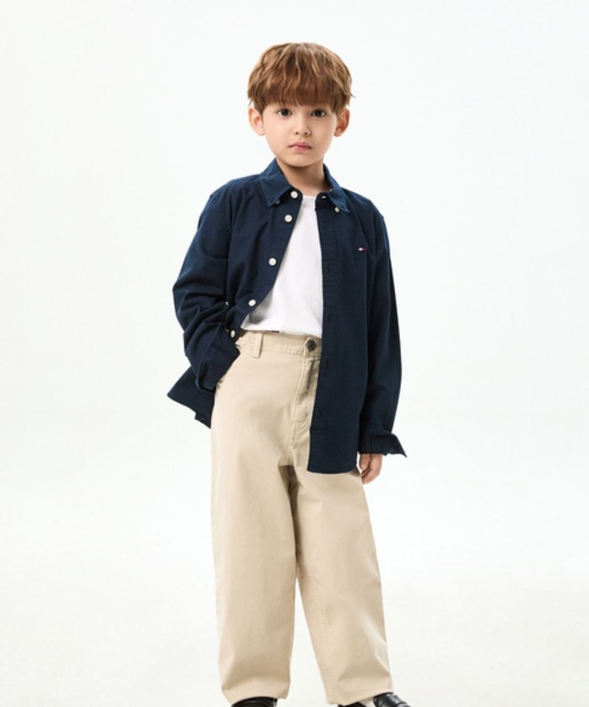타미힐피거 키즈(TOMMY HILFIGER KIDS) 헤링본 배럴 핏 팬츠