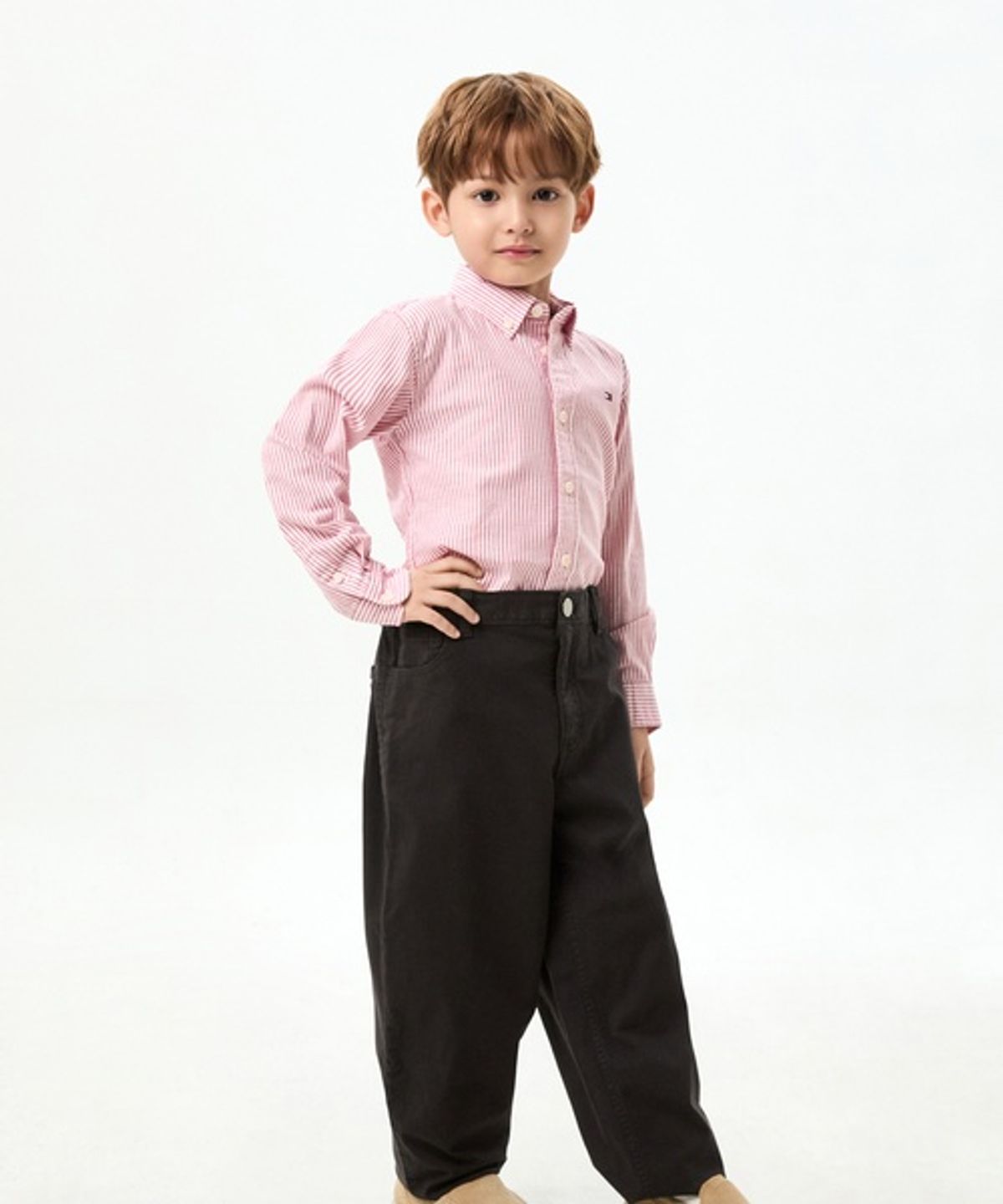 타미힐피거 키즈(TOMMY HILFIGER KIDS) 헤링본 배럴 핏 팬츠