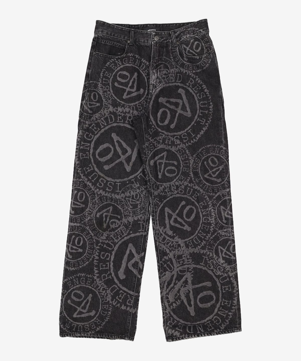 애드오프(ADDOFF) LOGO PRINTED DENIM PANTS BLACK M