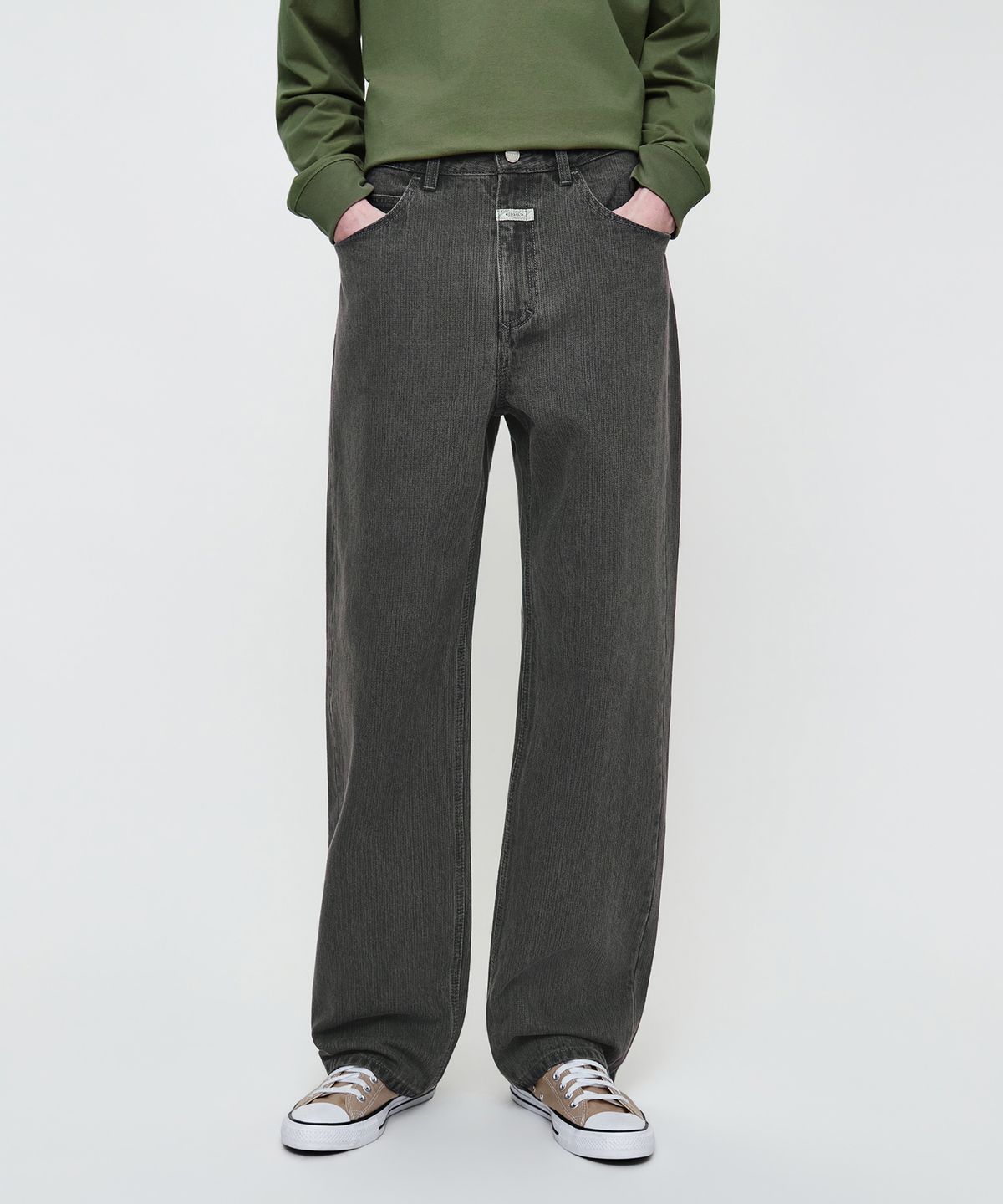 마리떼 프랑소와 저버(MARITHÉ + FRANҪOIS GIRBAUD) M SEMI-WIDE BROKEN TWILL DENIM PANTS gray