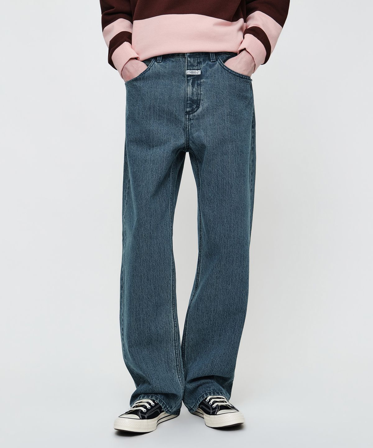 마리떼 프랑소와 저버(MARITHÉ + FRANҪOIS GIRBAUD) M SEMI-WIDE BROKEN TWILL DENIM PANTS blue