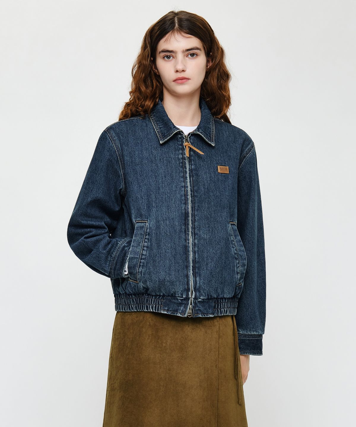 마리떼 프랑소와 저버(MARITHÉ + FRANҪOIS GIRBAUD) DENIM ZIP-UP TRUCKER JACKET dark blue