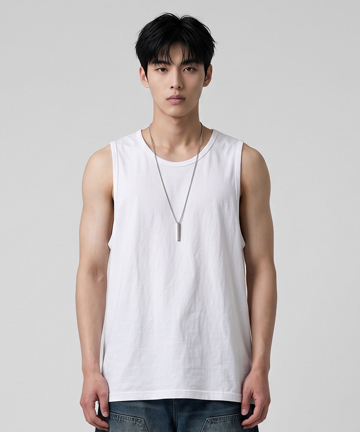 메종니아트(MAISON DE NEART) [2PACK] 루즈핏 레이어드 롱 나시 면 30수_(3color)
