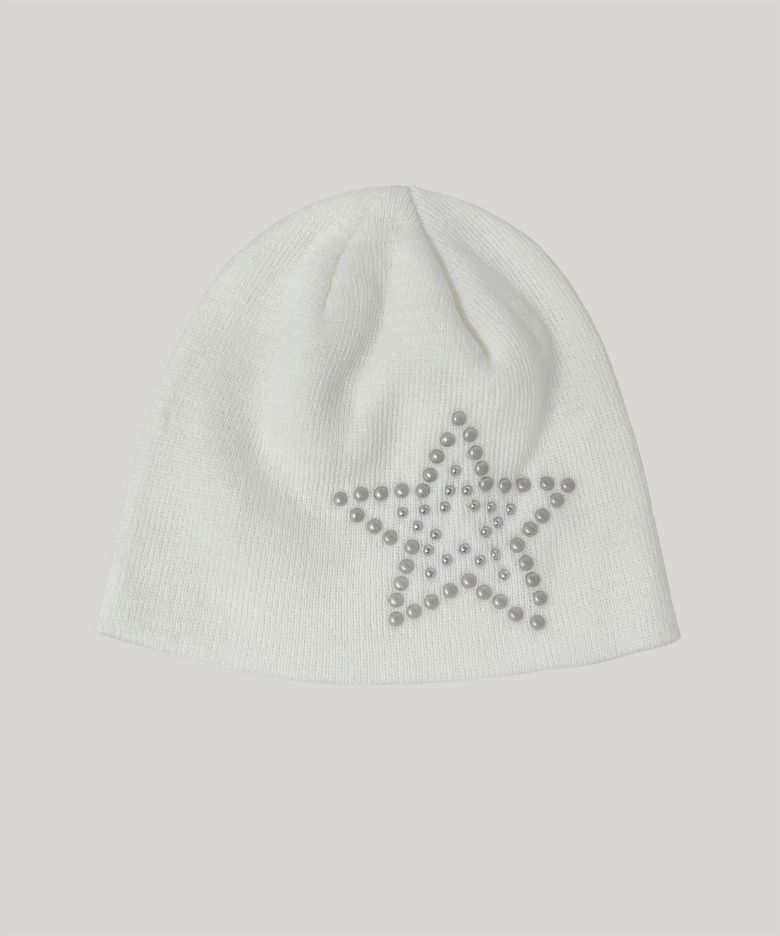 트윙 스터드 별 비니 아이보리
