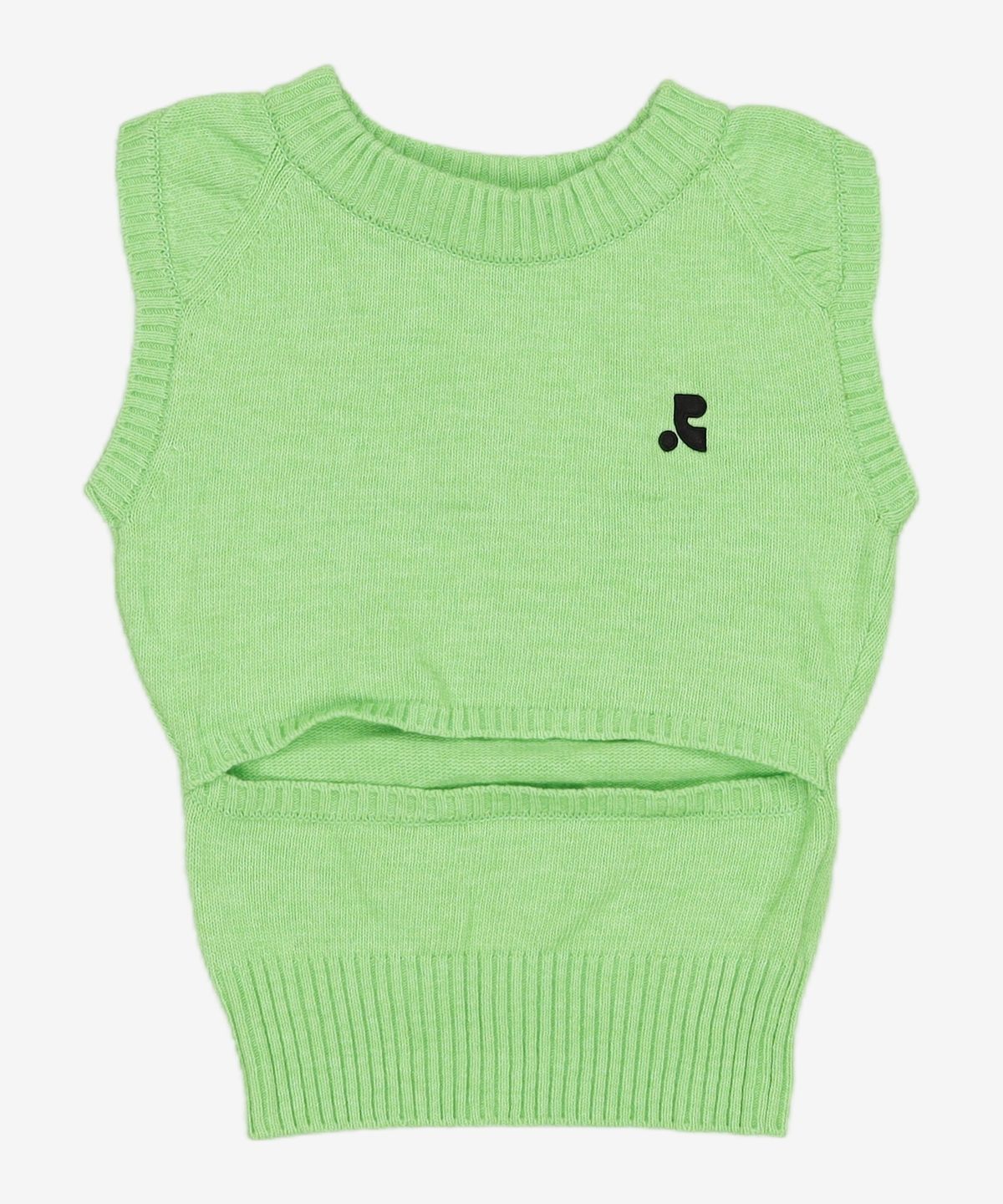 레스트앤레크레이션(REST&RECREATION) RR CUT OUT KNIT VEST YELLOWISH GREEN FREE