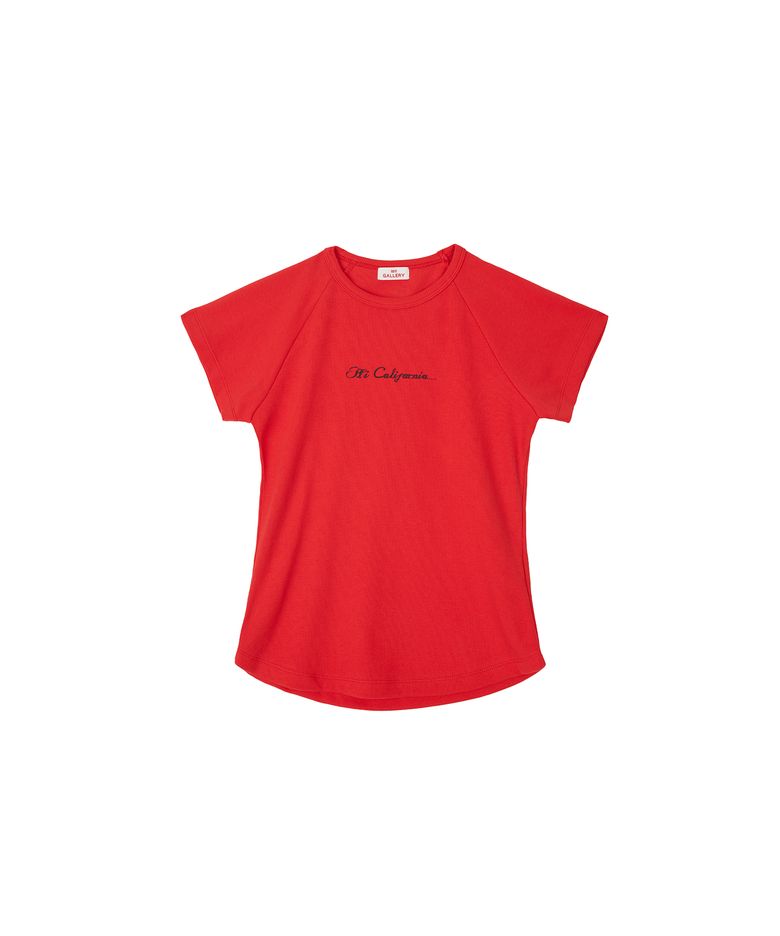 Woman Hi California Raglan T-Shirts - Red