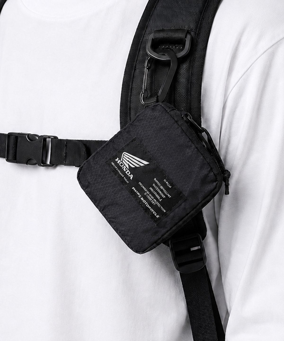 핍스 모터사이클(PHYPS MOTORCYCLE) Lip Nylon Mini Pocket Black
