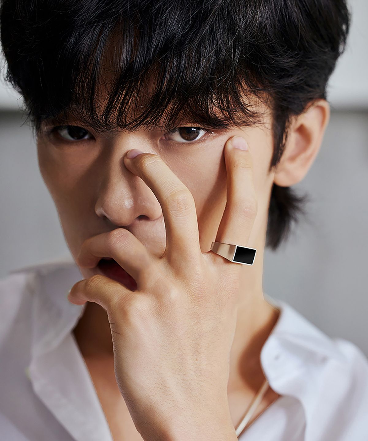 그라스마티네(GRASSE MATINEE) Rectangle Ring Black