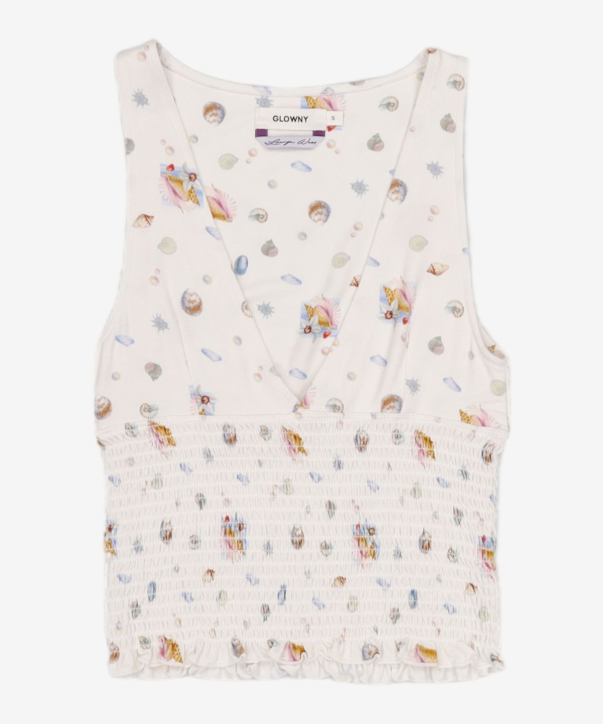 글로니(GLOWNY) DEEP DIVE SLEEVELESS (WHITE MELANGE) S