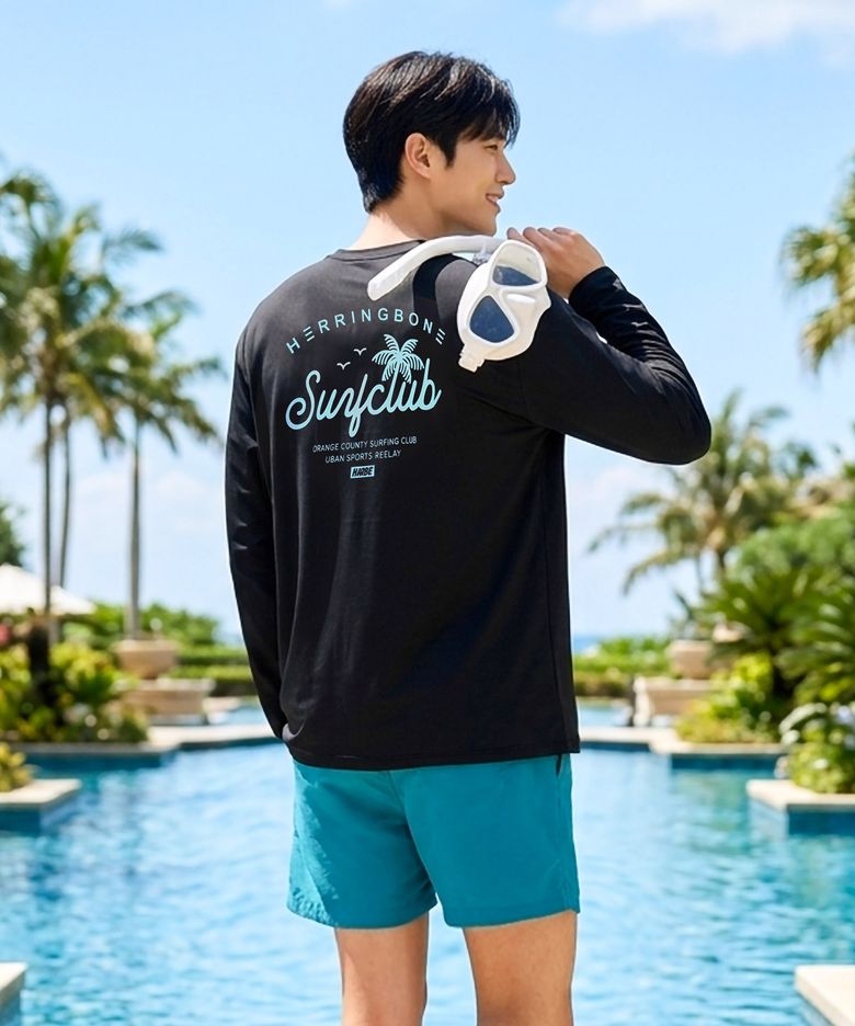 [SET] 남성 루즈핏 긴팔 래쉬가드&스윔팬츠 RF342 A26