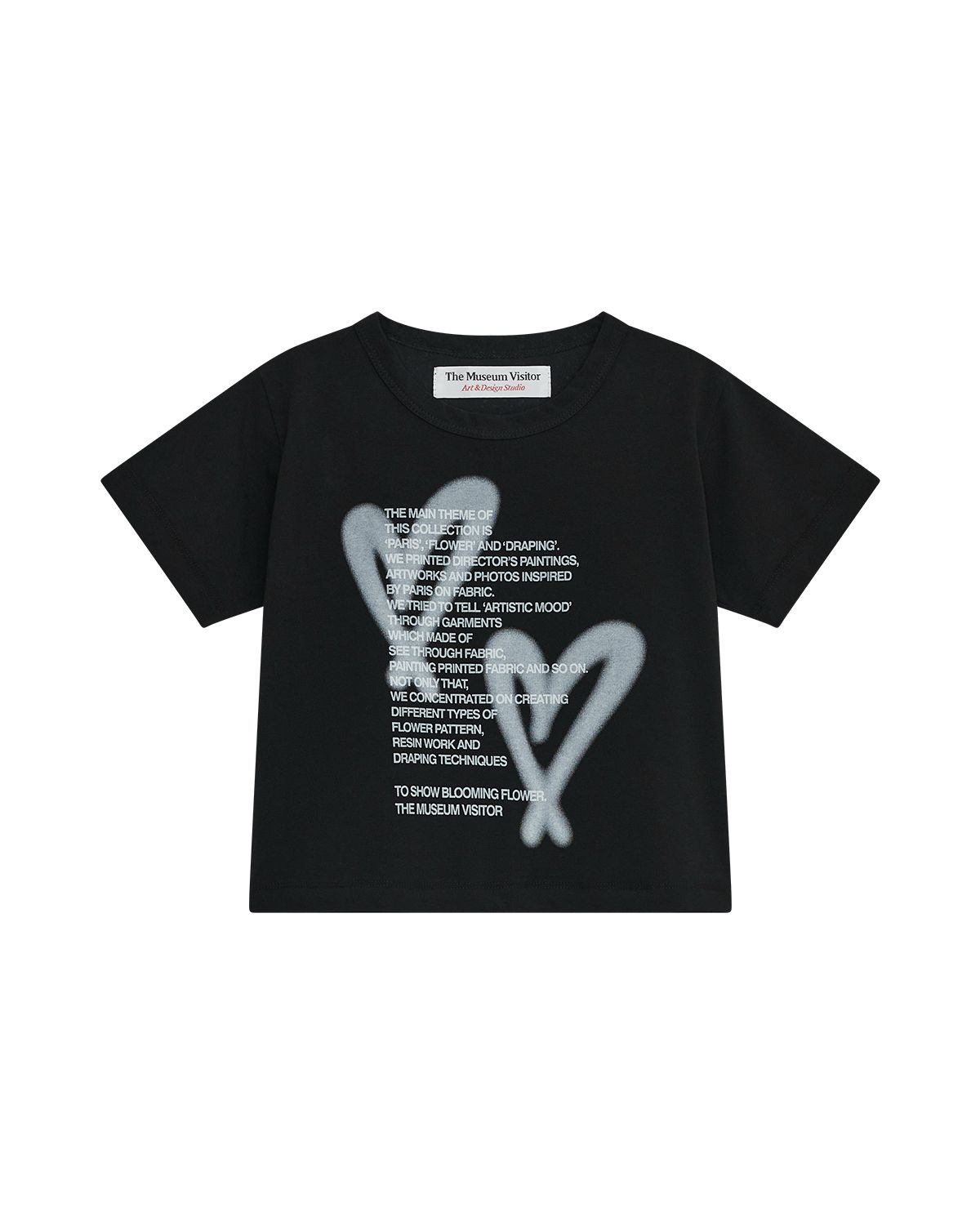 더뮤지엄비지터(THEMUSEUMVISITOR) KIDS HEART PRINTED T-SHIRT (BLACK)