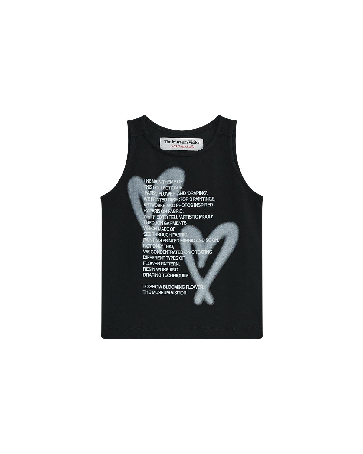 더뮤지엄비지터(THEMUSEUMVISITOR) KIDS HEART PRINTED SLEEVELESS (BLACK)