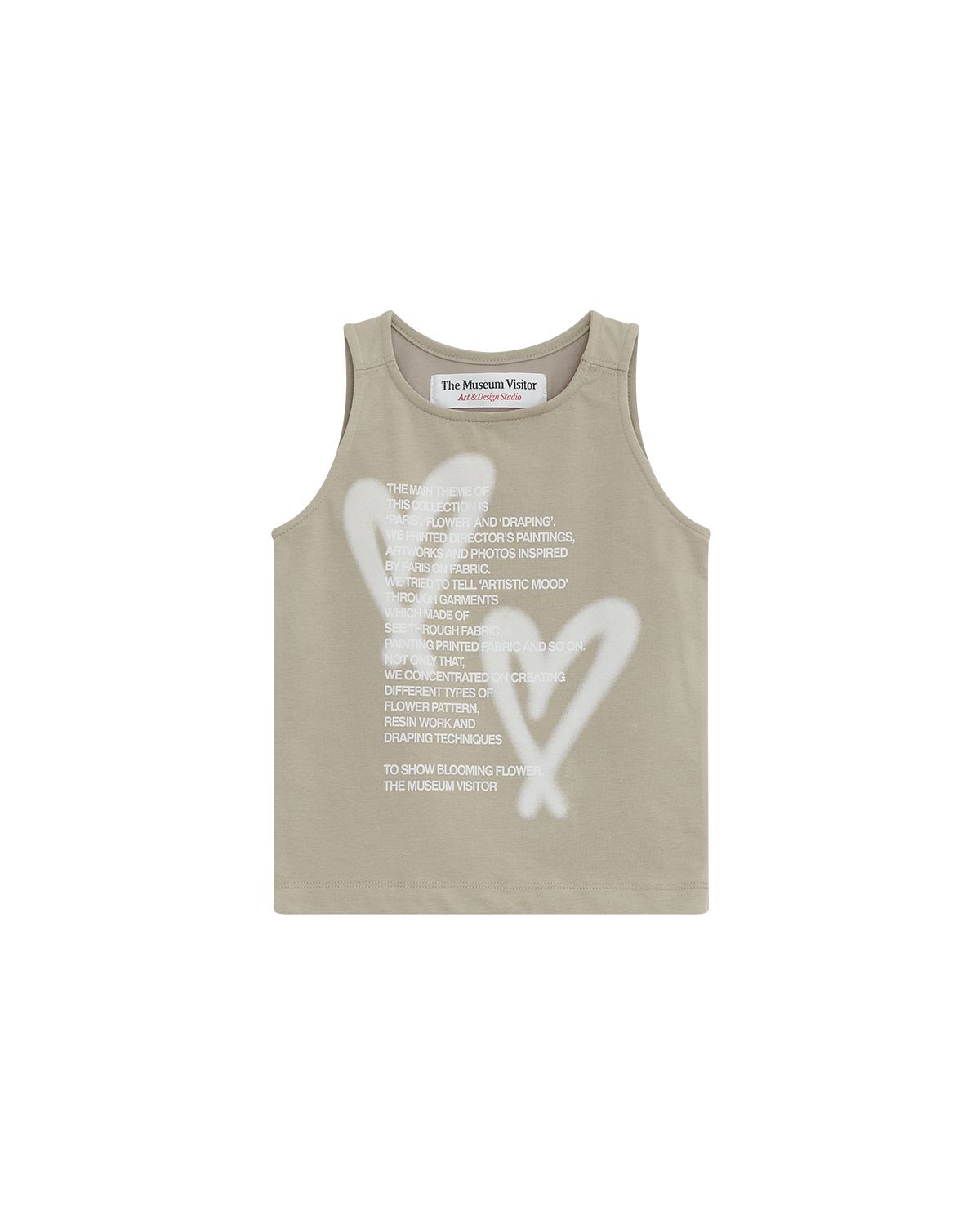 더뮤지엄비지터(THEMUSEUMVISITOR) KIDS HEART PRINTED SLEEVELESS (BEIGE)