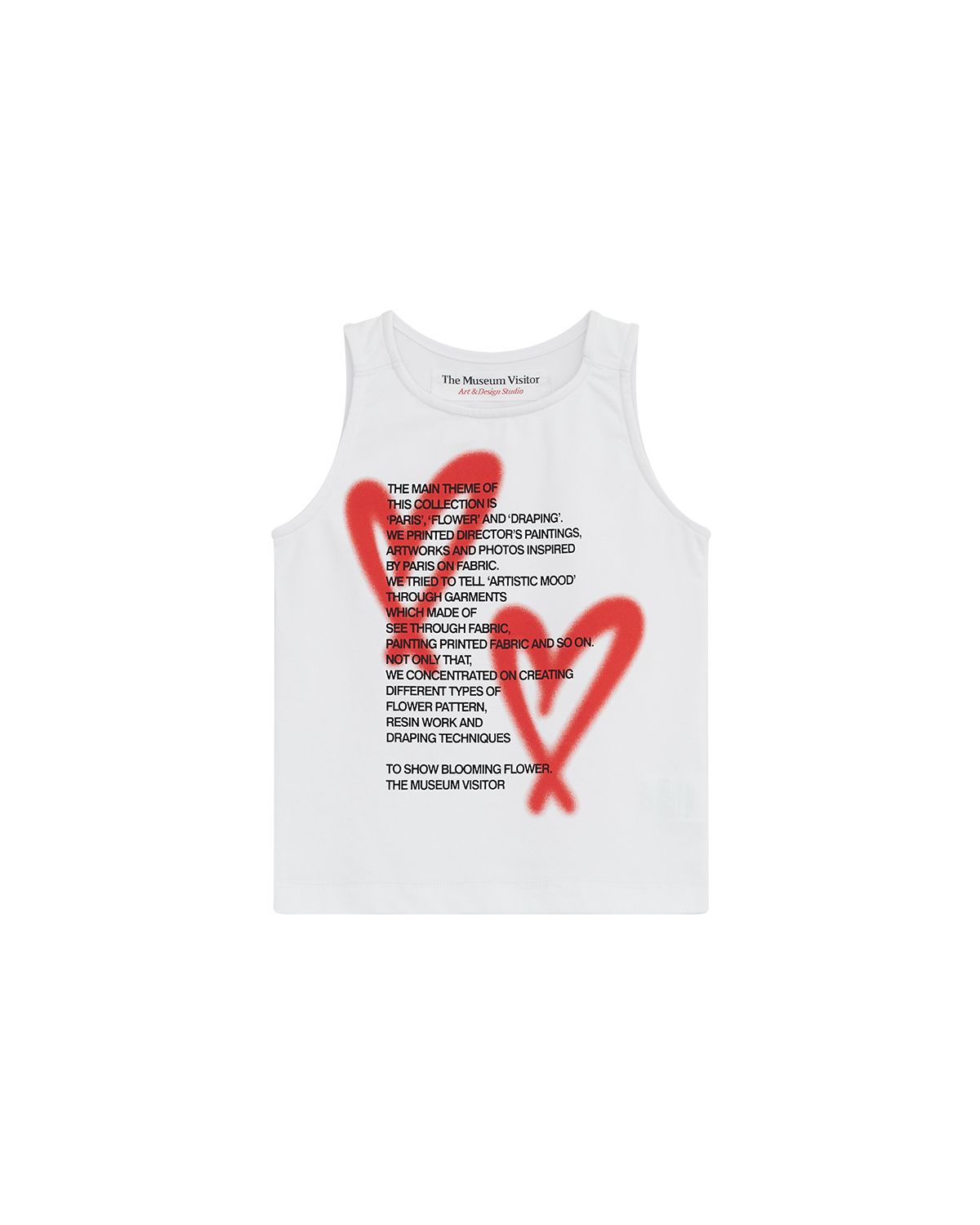 더뮤지엄비지터(THEMUSEUMVISITOR) KIDS HEART PRINTED SLEEVELESS (WHITE)