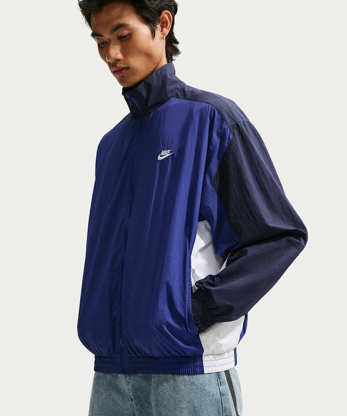 나이키(NIKE) 클럽 오버사이즈 우븐 트랙 재킷 M - 딥 로얄 블루:옵시디언:화이트 / HQ6110-455