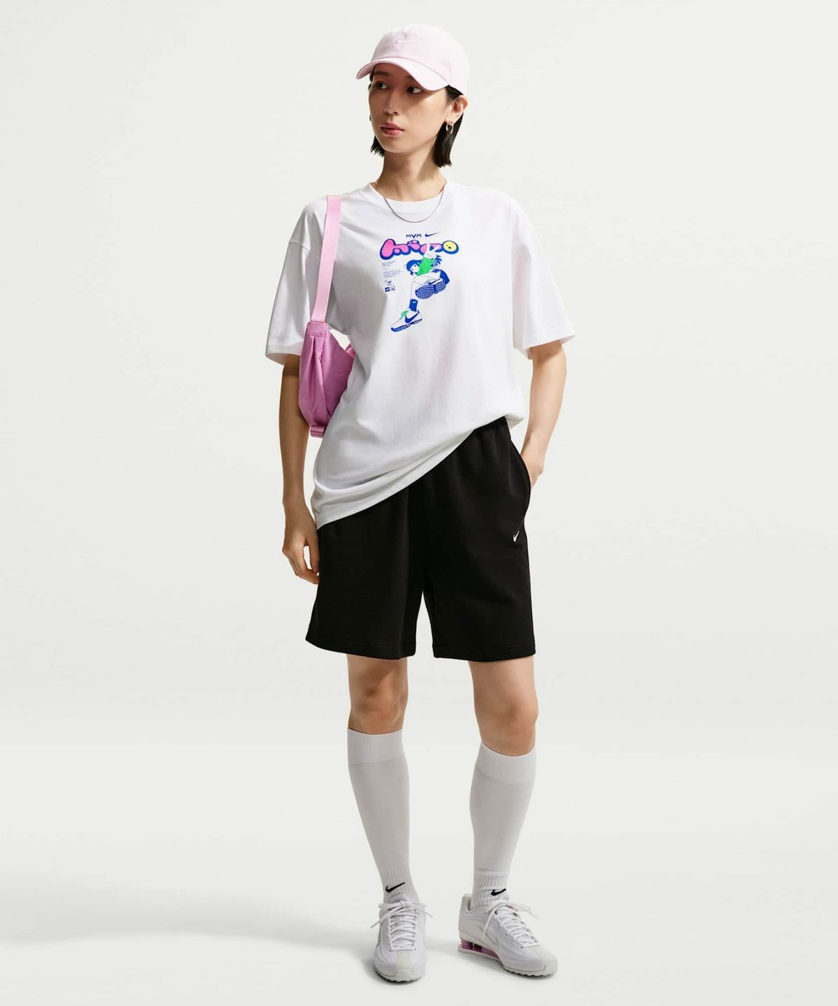 나이키(NIKE) 스튜디오 플리스 라이트웨이트 프렌치 테리 오버사이즈 하이라이즈 쇼츠 W - 토탈 블랙:세일 / IV4767-001