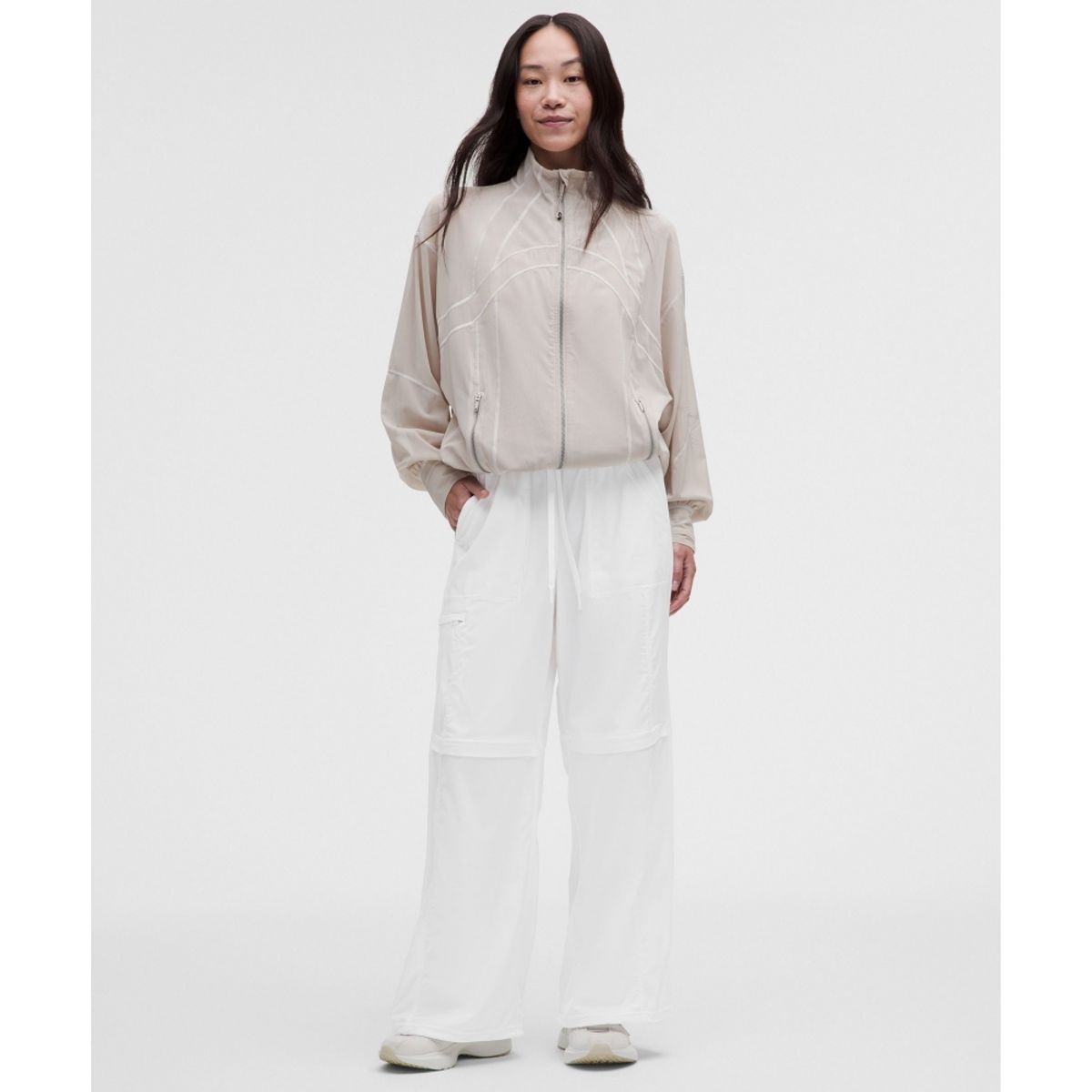 룰루레몬(LULULEMON) 댄스 스튜디오 하이라이즈 벤티드 와이드 레그 팬츠 *아시아 핏  WHT