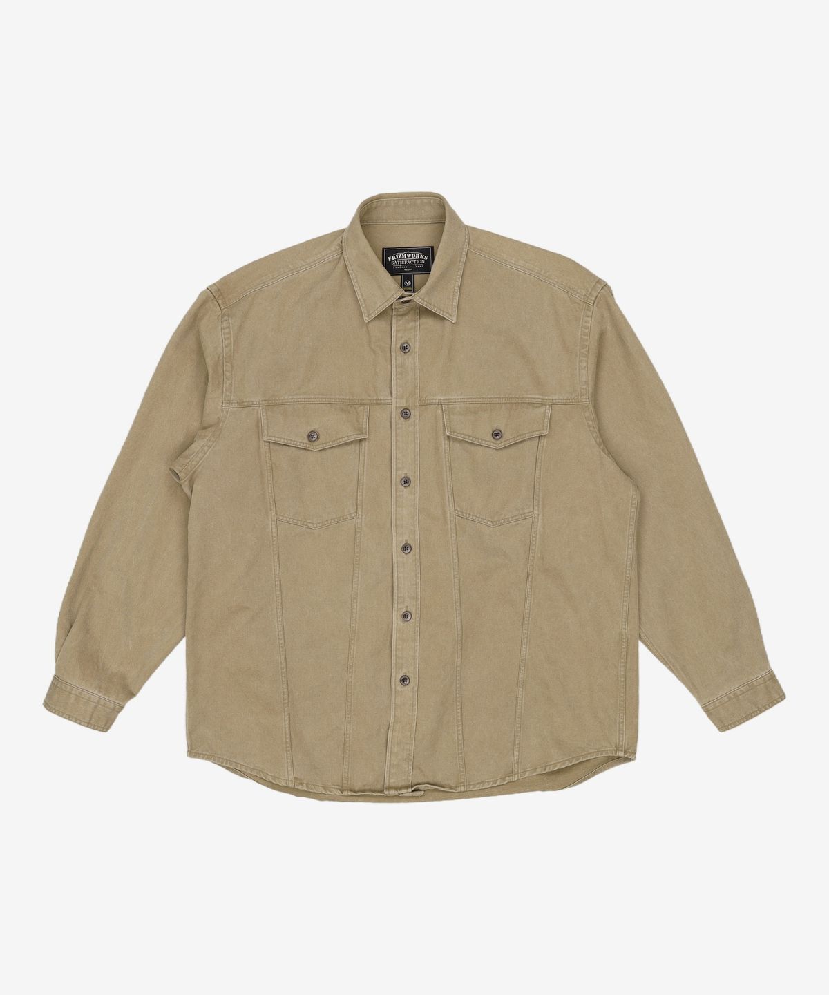 프리즘웍스(FRIZMWORKS) FADED COTTON TRUCKER SHIRT _ KHAKI M