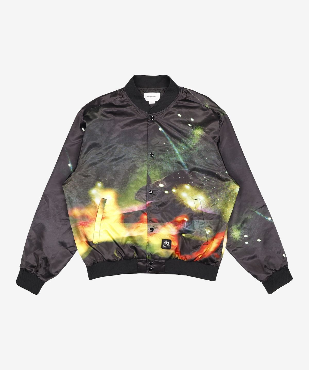 디스이즈네버댓(THISISNEVERTHAT) Flame Satin Jacket Black XL