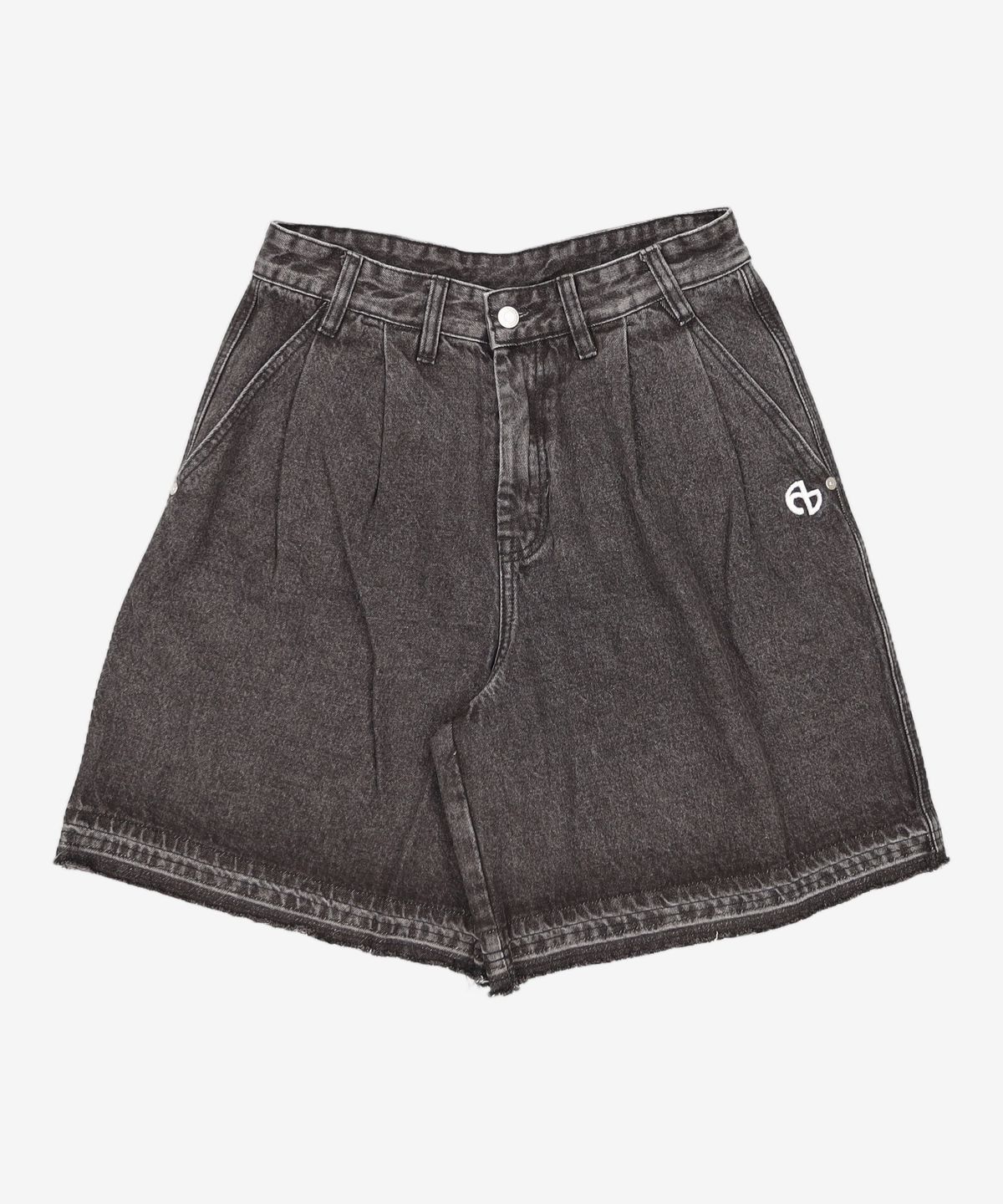 노매뉴얼(NOMANUAL) TWO TUCK DENIM SHORTS - CHARCOAL 90