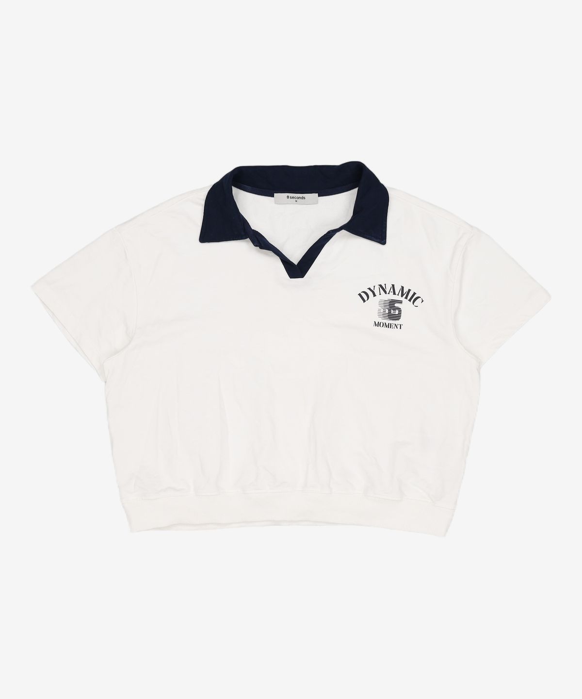 에잇세컨즈(8SECONDS) 배색 칼라 티셔츠  아이보리 (324442BY20) M
