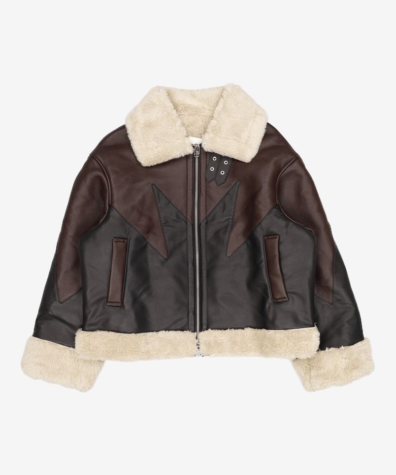 FIRE FAUX MOUTON JACKET-BEIGE L