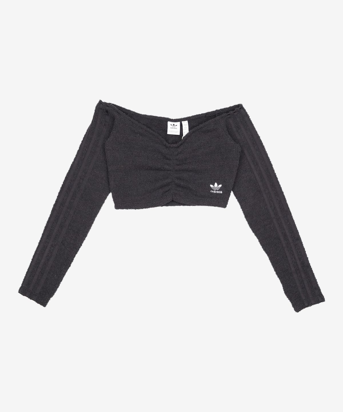 아디다스(ADIDAS) 부클레 크롭 탑 - 블랙 / H18834 XS