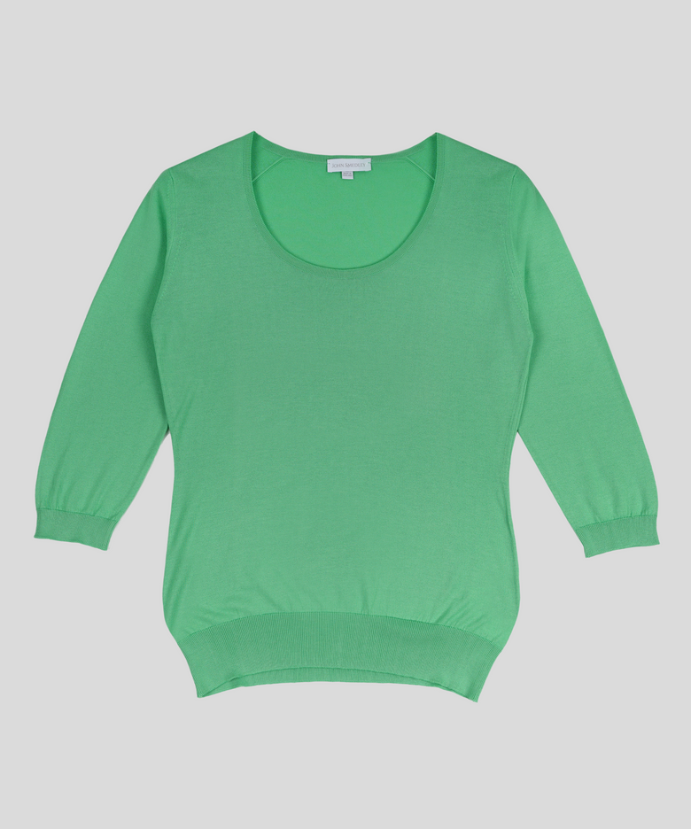 ISLAND Classic Round-Neck 3/4 Sleeveless Sea Island Cotton Knit Heritage 6 Colors