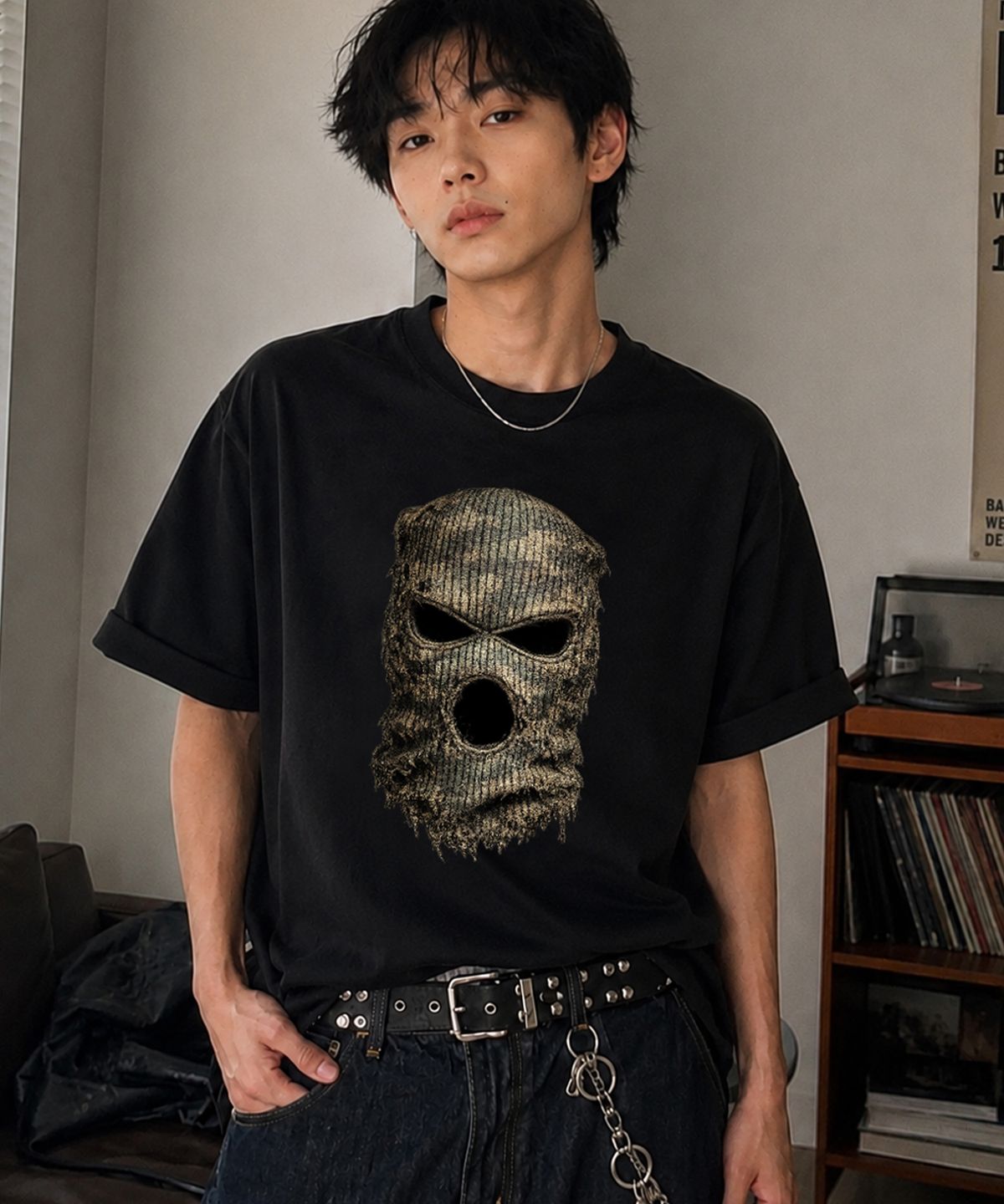 그레이버 오디너리(GRAVER ORDINARY) [ODNR UNISEX]Camouflage Mask 반팔 티셔츠_3color