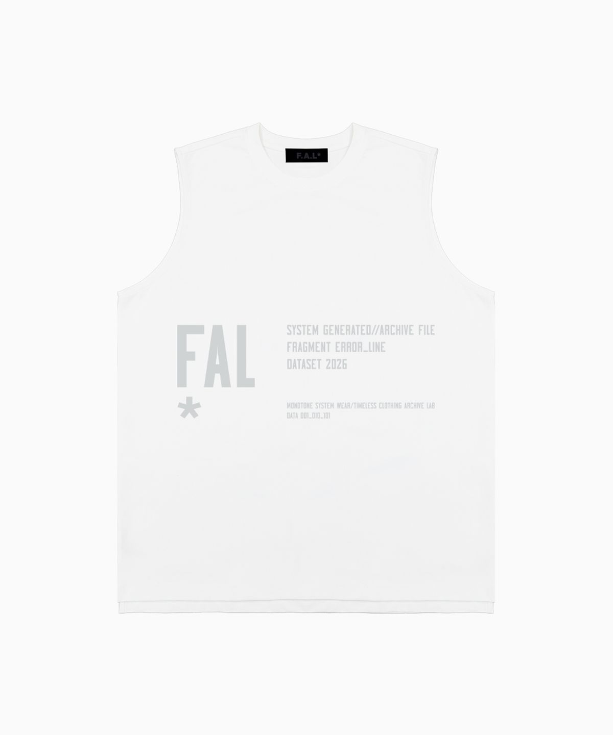 프론트아카이브랩(FRONT ARCHIVE LAB) INFO 쿨 코튼 슬리브리스 [화이트]