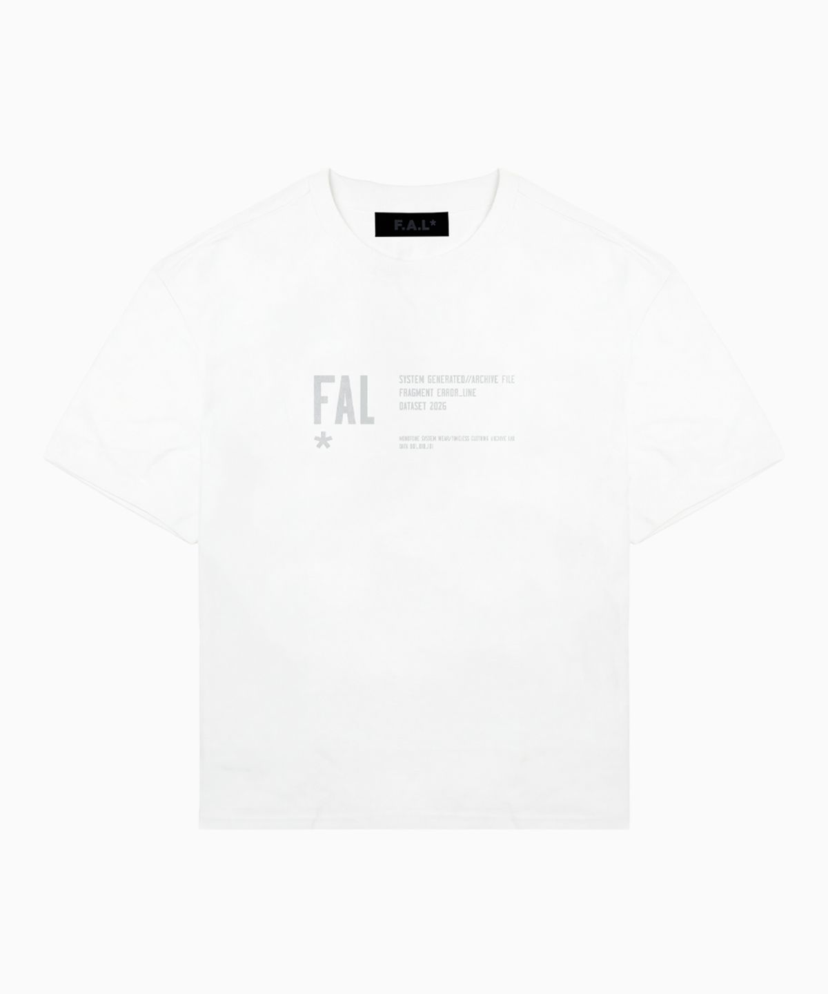 프론트아카이브랩(FRONT ARCHIVE LAB) INFO 헤비웨이트 크롭 반팔 티셔츠 [화이트]