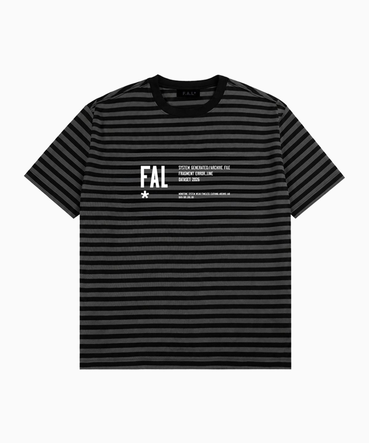 프론트아카이브랩(FRONT ARCHIVE LAB) INFO 스트라이프 반팔 티셔츠 [블랙]