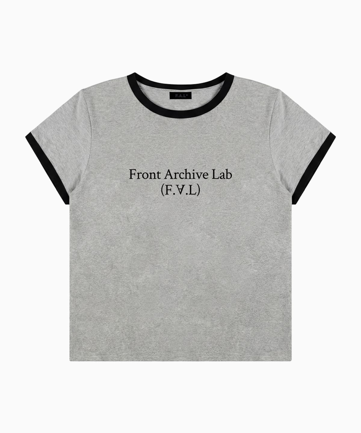 프론트아카이브랩(FRONT ARCHIVE LAB) REVERSE 우먼 크롭 링거 티셔츠 [멜란지그레이]