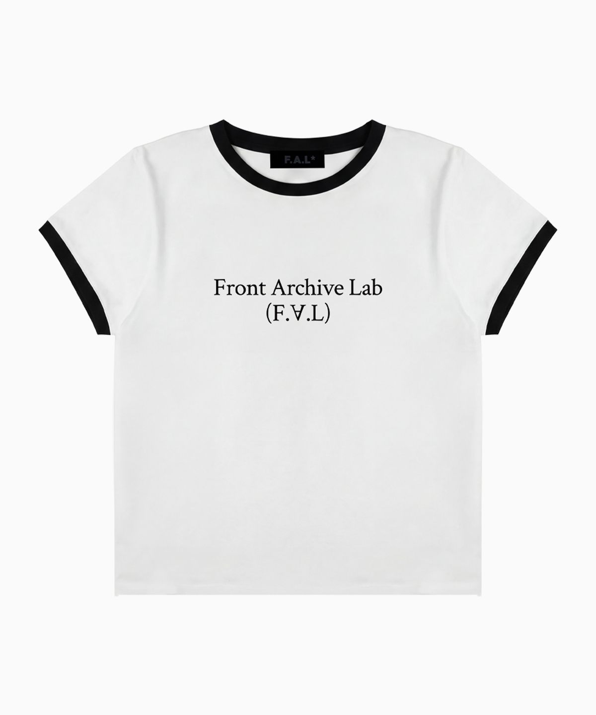 프론트아카이브랩(FRONT ARCHIVE LAB) REVERSE 우먼 크롭 링거 티셔츠 [화이트]